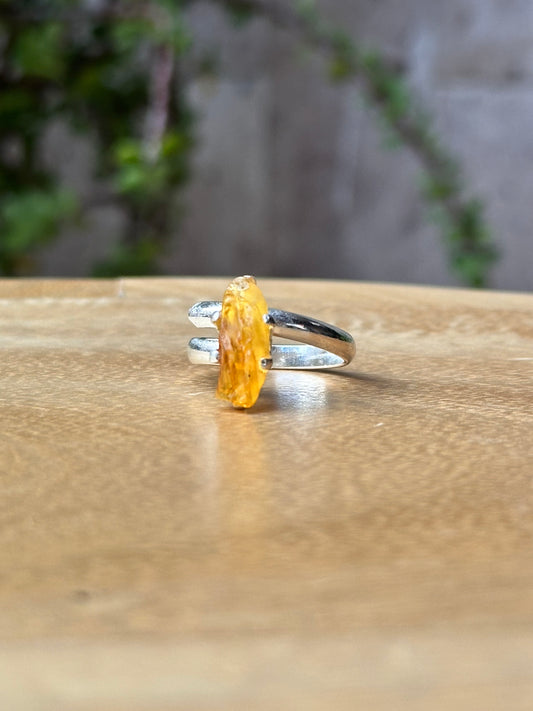 Anillo ajustable de Citrino en bruto