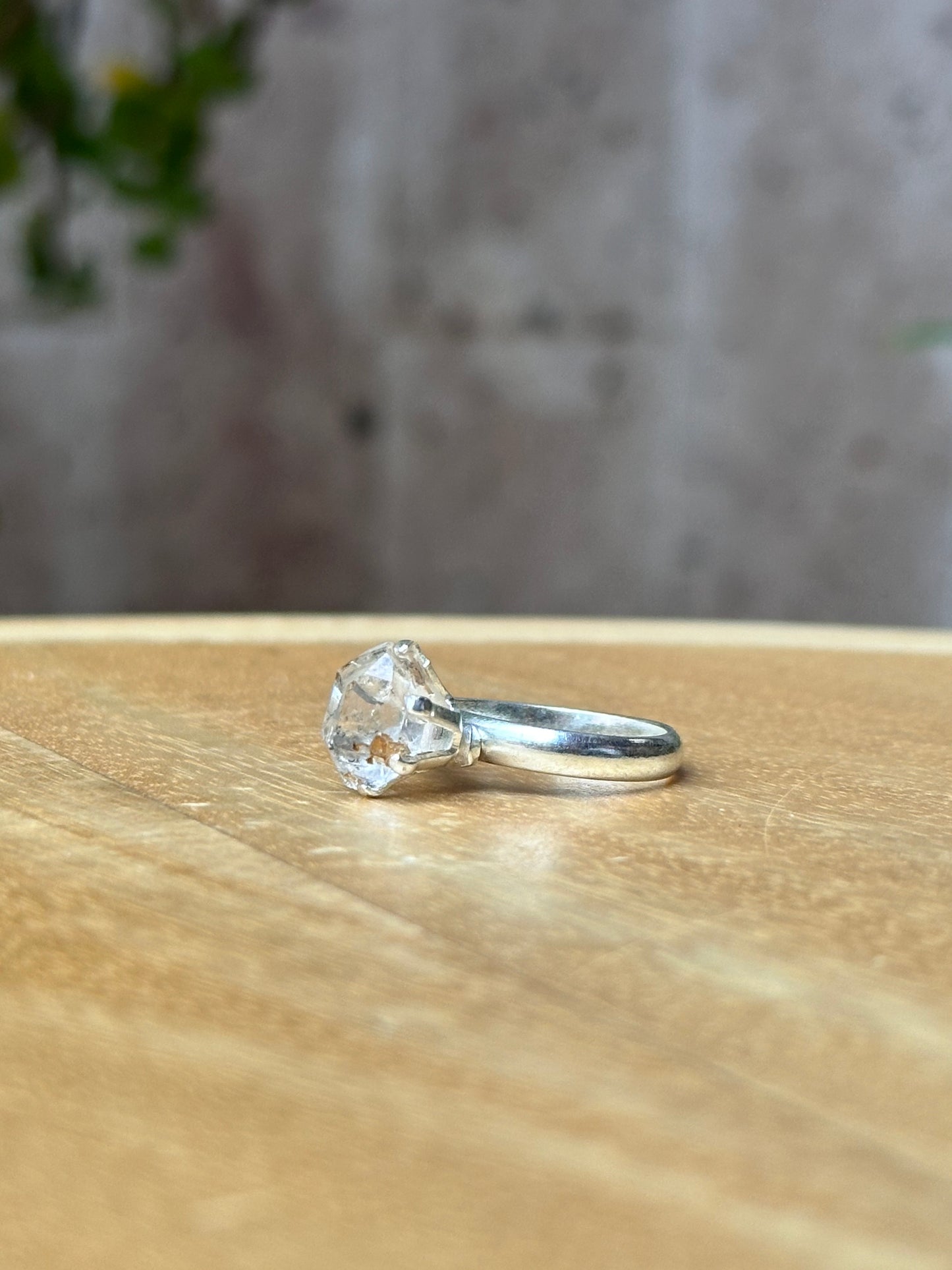 Anillo ajustable de Cuarzo Herkimer mini