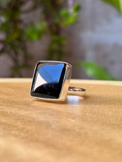 Anillo ajustable de Obsidiana
