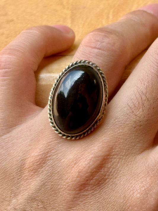 Anillo ajustable de Obsidiana