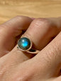 Anillo ajustable de Labradorita redondo mini