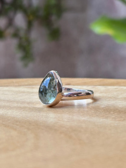 Anillo ajustable de Rutilo verde gota