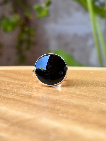 Anillo ajustable de Obsidiana