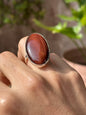 Anillo Ajustable de Ojo de Buey en Alpaca
