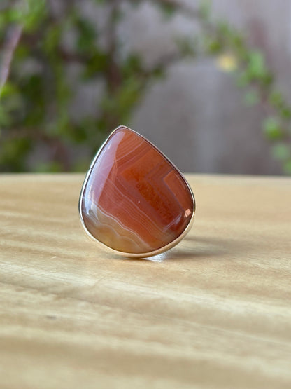 Anillo Ajustable de Cornalina Bandeada