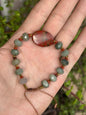 Pulsera Ajustable de Serafinita, Jaspe Rojo y Hematita