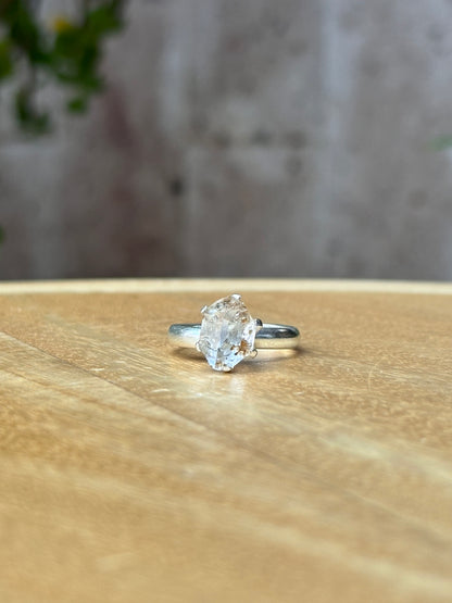 Anillo ajustable de Cuarzo Herkimer mini
