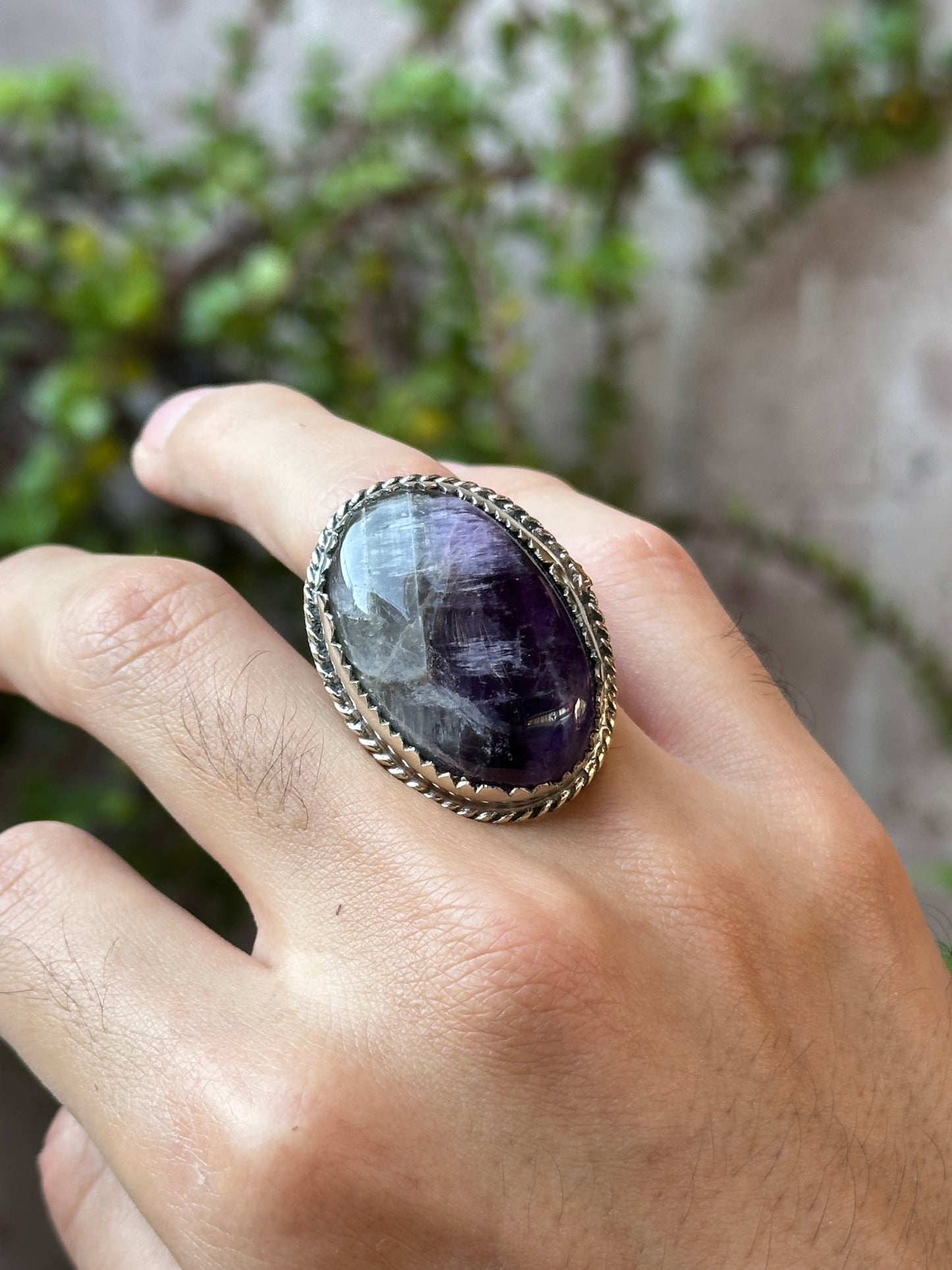 Anillo ajustable de Cuarzo Amatista