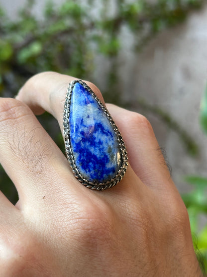 Anillo ajustable de Lapislázuli grande
