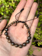 Pulsera Ajustable de Bronzita 10mm y 6mm