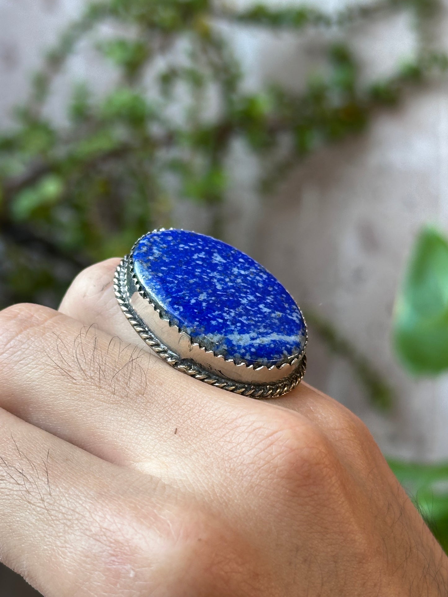 Anillo ajustable de Lapislázuli grande