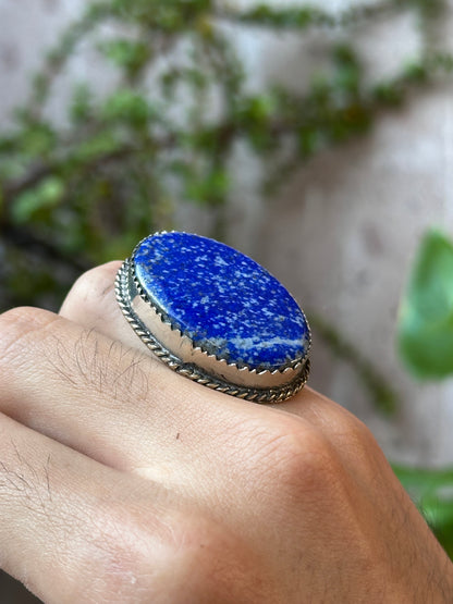 Anillo ajustable de Lapislázuli grande