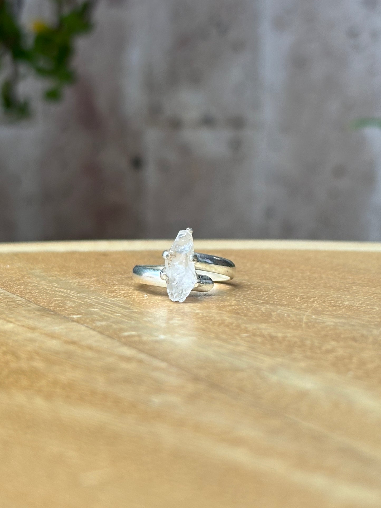 Anillo ajustable de Cuarzo Herkimer mini