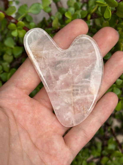 Gua Sha de Cuarzo Natural para Masaje Facial