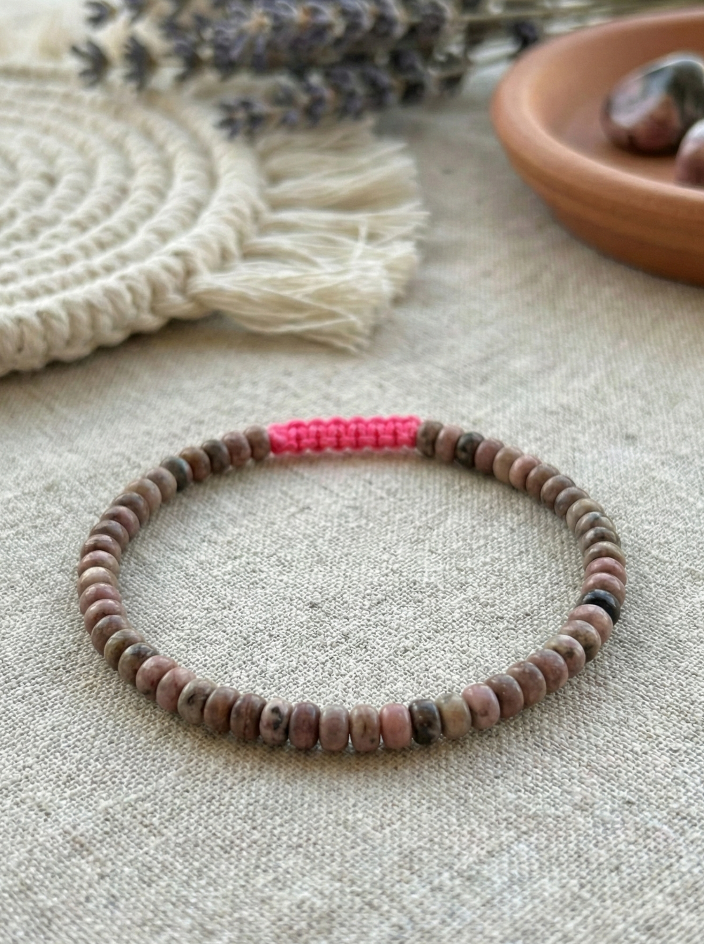 Pulsera ajustable de Rodonita
