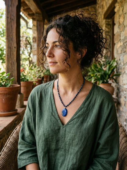Collar Ajustable · Lapislázuli, Dumortierita, Ojo de Tigre & Pirita