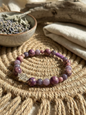 Pulsera ajustable Jaspe imperial, ojo  de gato, ópalo rosa y Mano de fátima