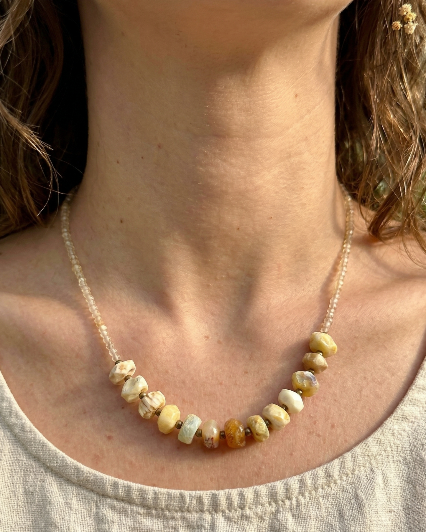 Choker corto de Amarillo, Pirita y Citrino