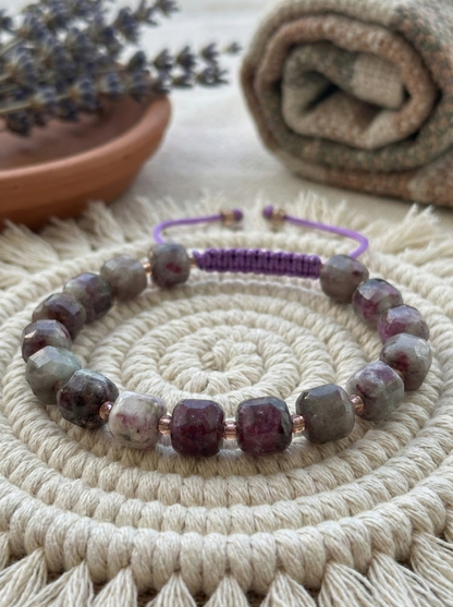 Pulsera ajustable de Turmalina Rosa