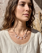 Collar de Cuarzo Rosa & Jaspe Oceánico