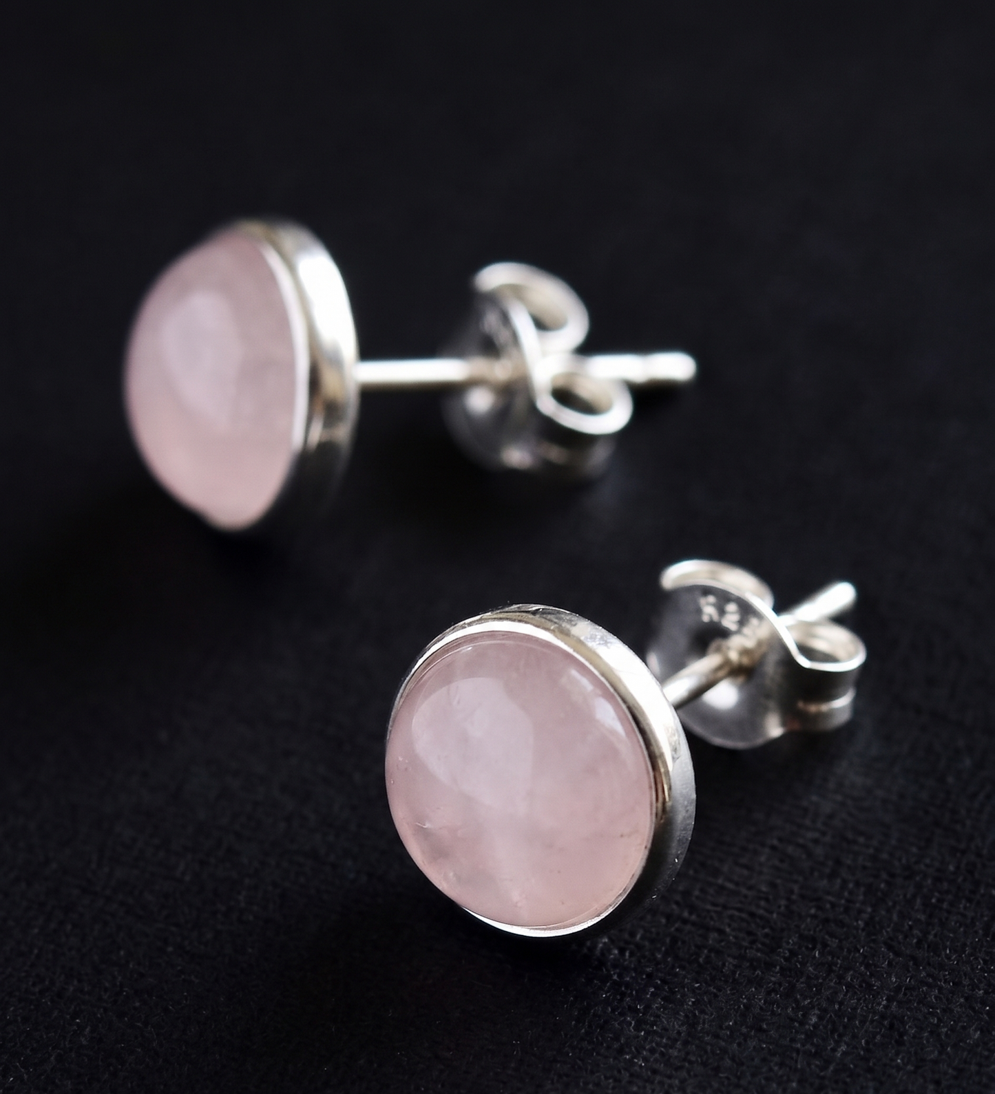 Aretes de cuarzo rosa