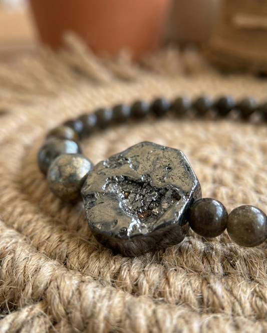 Pulsera Ajustable de Ojo de tigre, turmalina negra y obsidiana