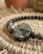 Pulsera Ajustable de Ojo de tigre, turmalina negra y obsidiana