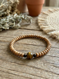 Pulsera Ajustable Ojo de Tigre, Ónix y Semilla Loto