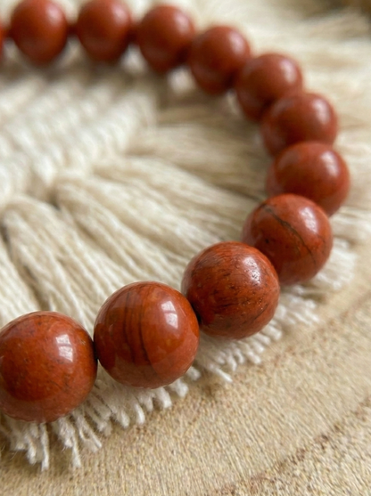 Pulsera ajustable de Jaspe Rojo