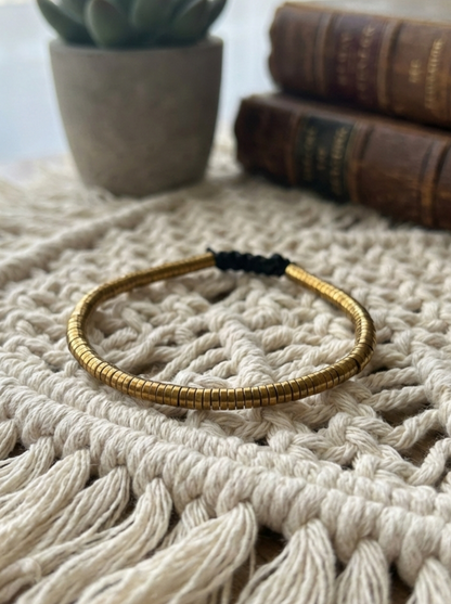 Pulsera ajustable de Hematita Dorada