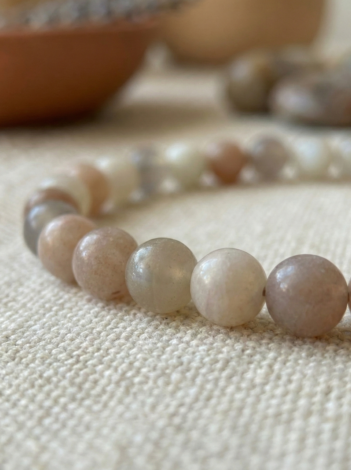 Pulsera ajustable de Adularía Durazno