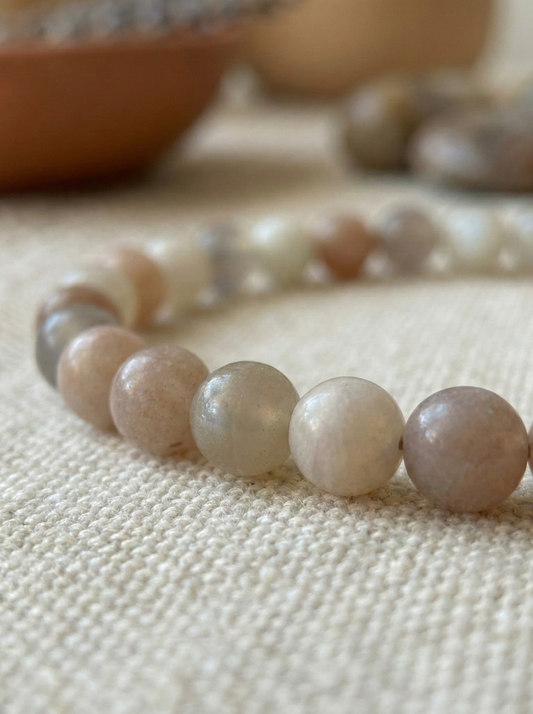 Pulsera ajustable de Adularía Durazno
