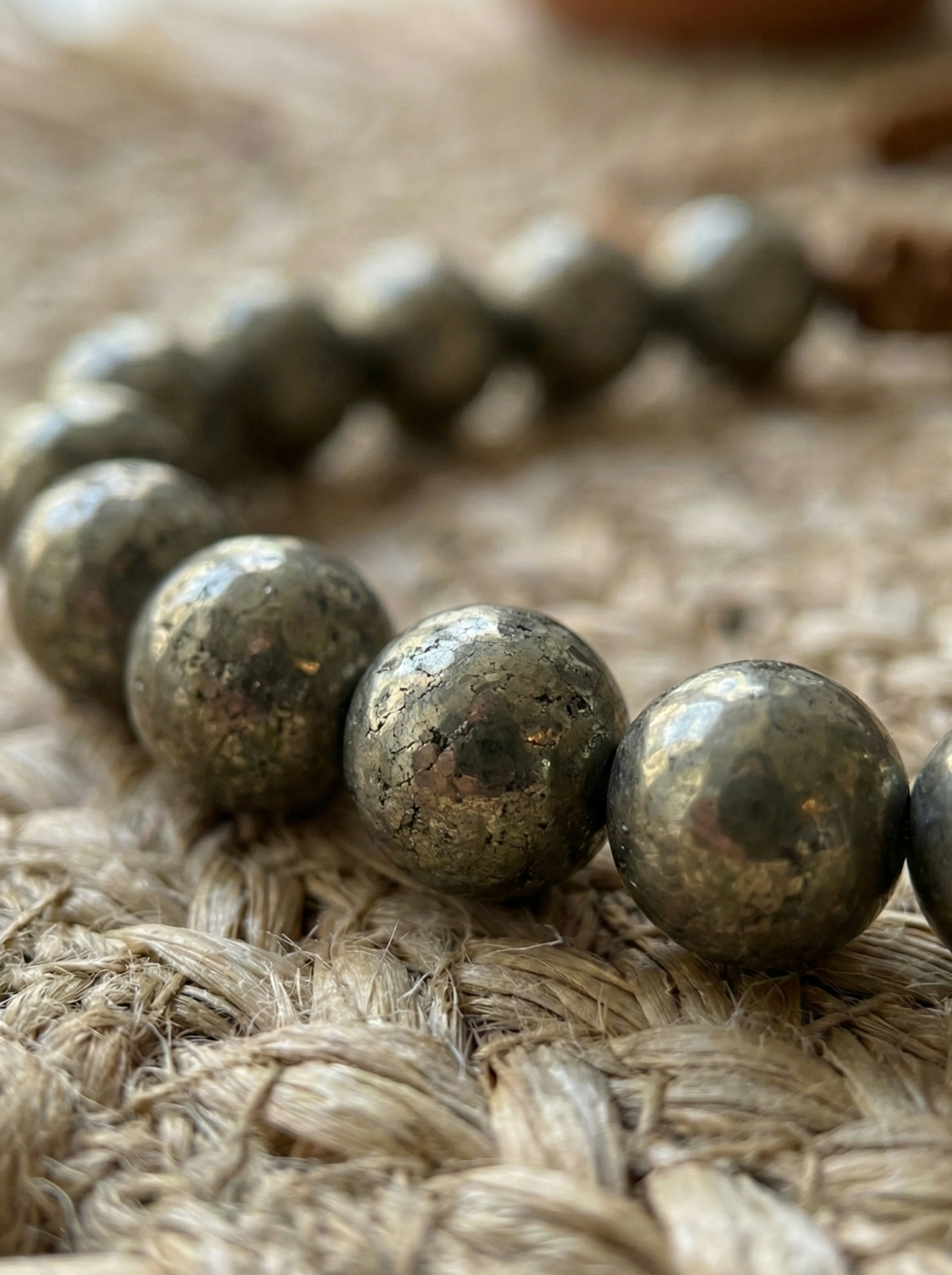 Pulsera ajustable de Pirita Facetada