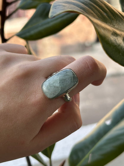 Anillo ajustable de aguamarina