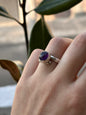 Anillo ajustable de Amatista Mini Redondo