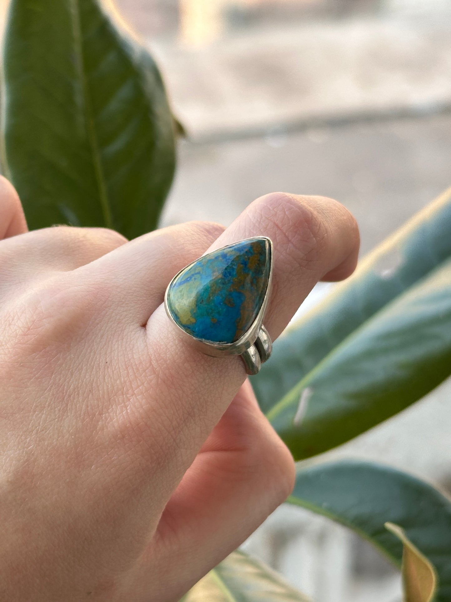 Anillo ajustable de Crisocola