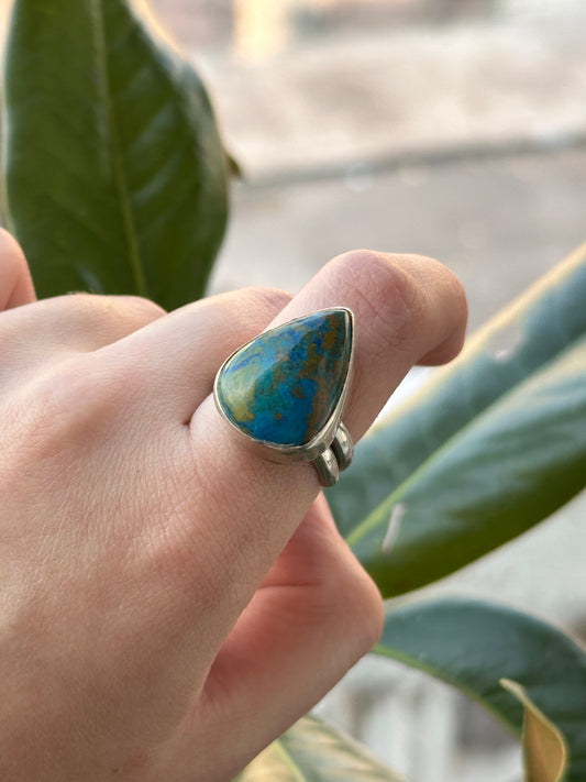 Anillo ajustable de Crisocola