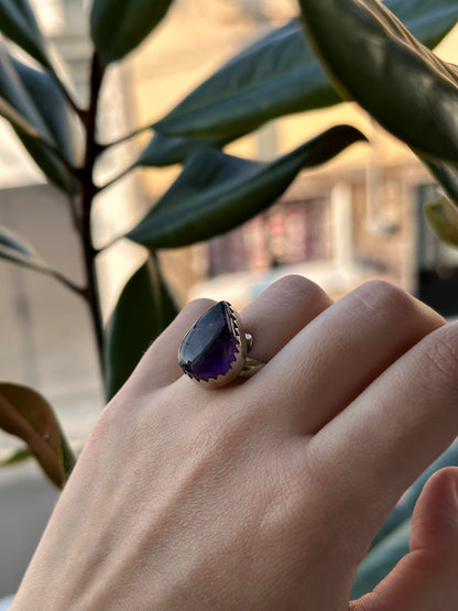 Anillo ajustable de Cuarzo Amatista