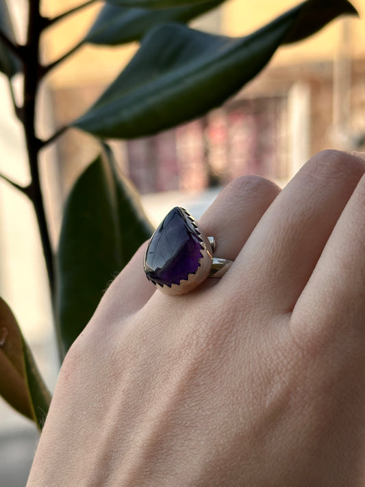 Anillo ajustable de Cuarzo Amatista