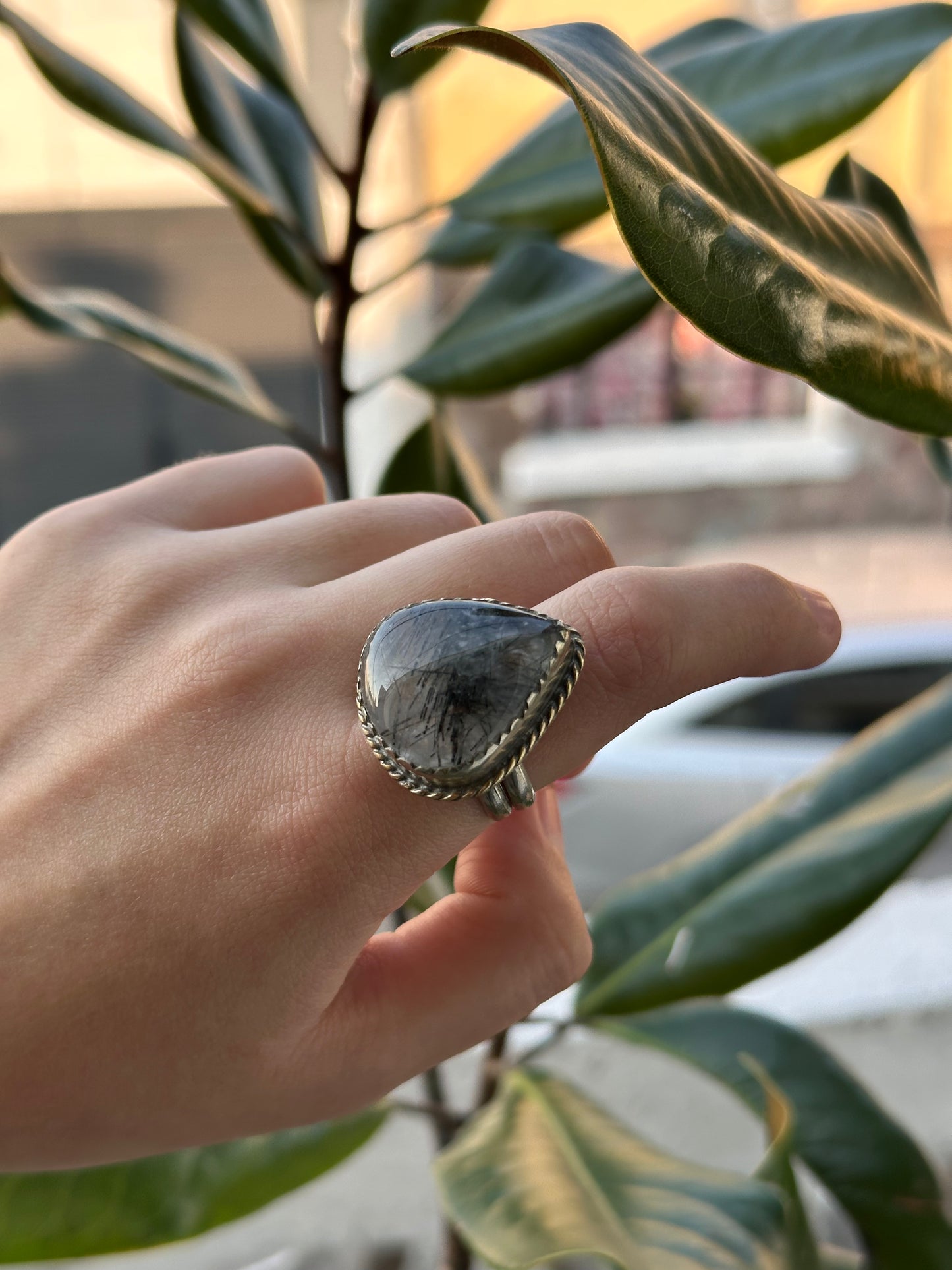Anillo ajustable de Cuarzo Rutilado