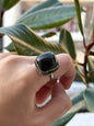 Anillo Ajustable de Obsidiana Morada