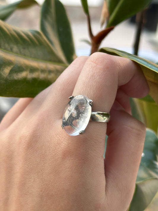 Anillo ajustable de Cuarzo Blanco
