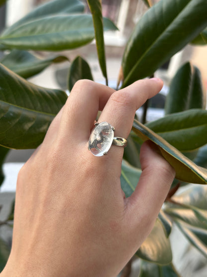 Anillo ajustable de Cuarzo Blanco