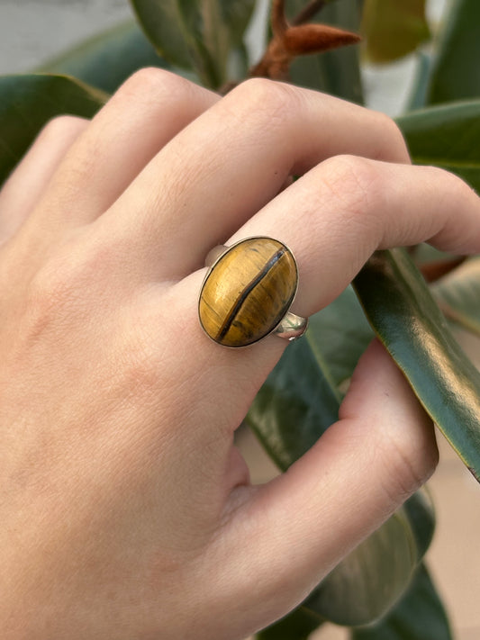 Anillo ajustable de Ojo de Tigre