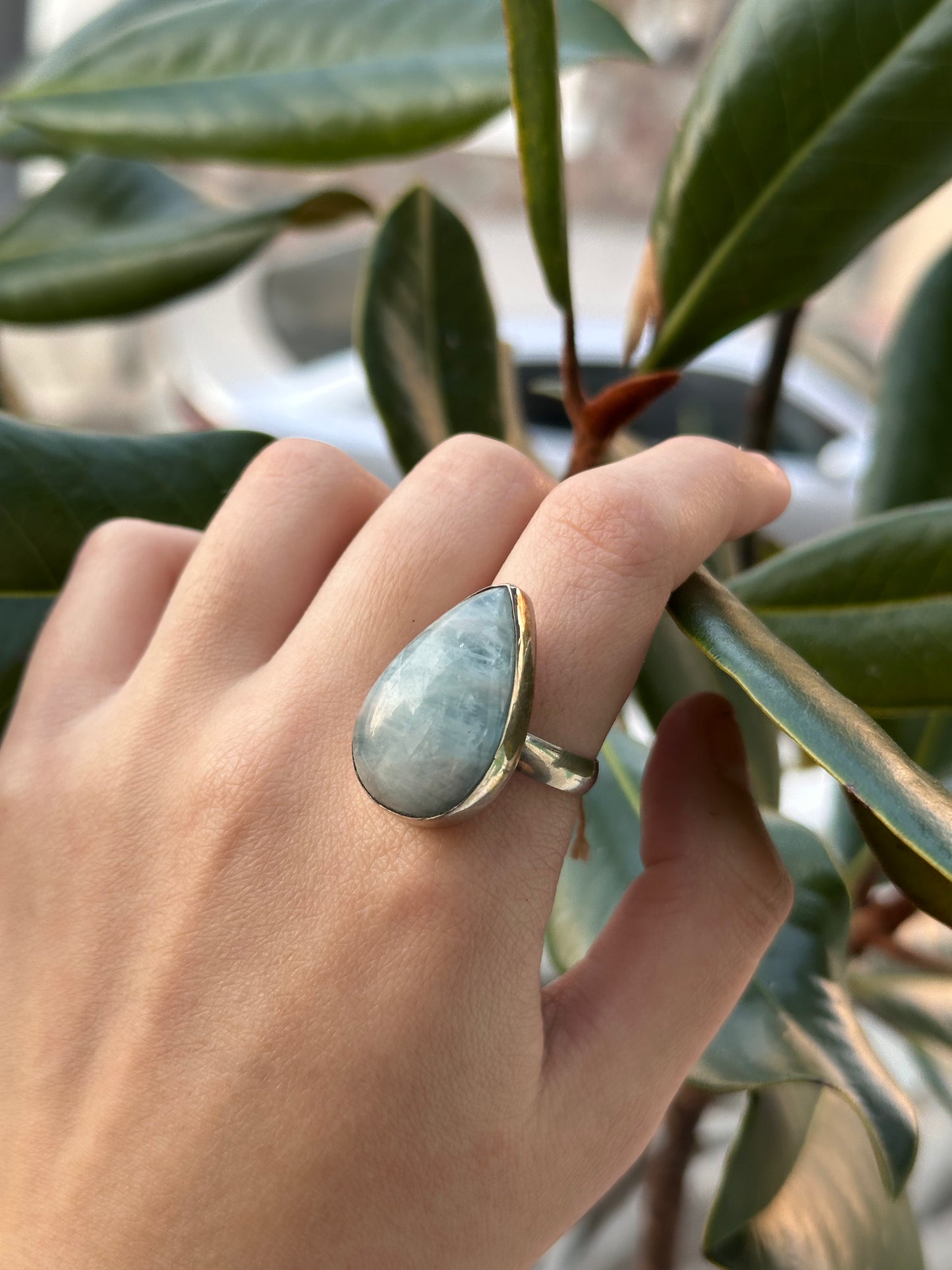 Anillo ajustable de Aguamarina