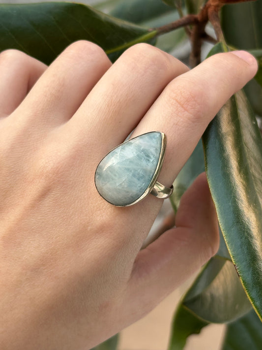 Anillo ajustable de Aguamarina
