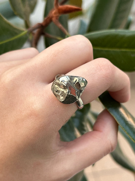 Anillo ajustable de pirita