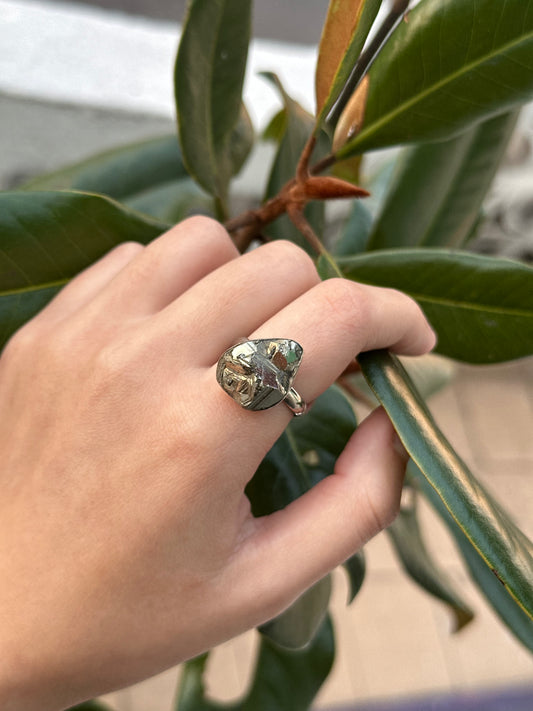 Anillo ajustable de pirita