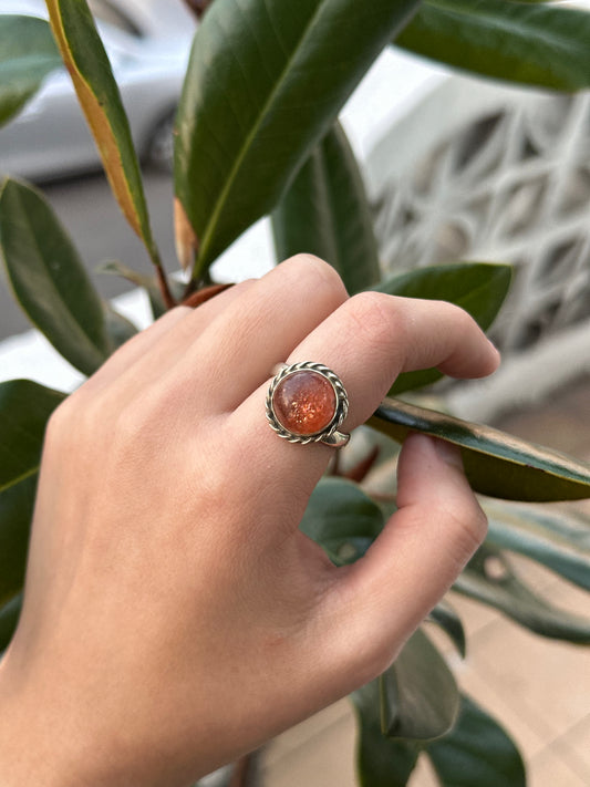 Anillo ajustable de piedra sol