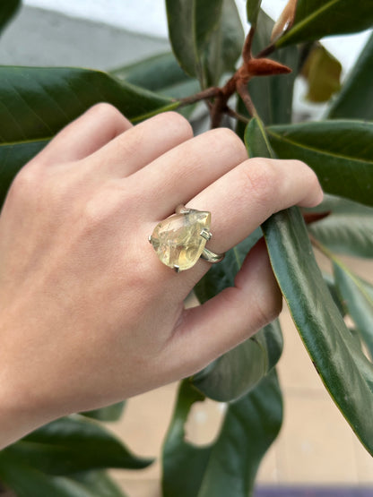 Anillo ajustable de Cuarzo Limón
